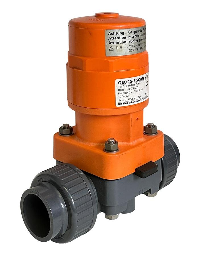 Used NEW GEORG FISCHER 018-PVC/EPDM / 018PVCEPDM DIAPHRAGM VALVE W/ PILOT CH-8201