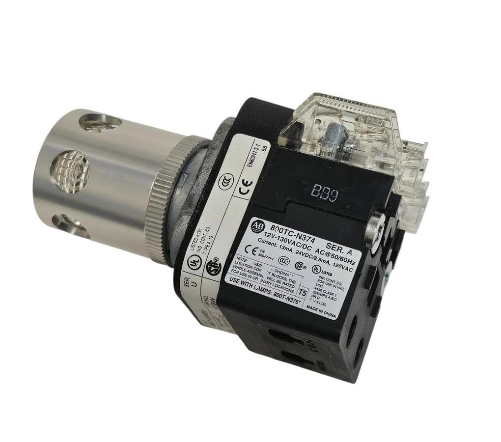 NEW ALLEN BRADLEY 800T-QAH2W PUSHBUTTON 800TQAH2W SER. U WHITE WITH 800TC-N374