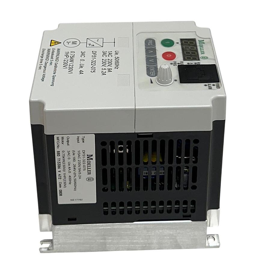 Used EATON MOELLER DF51-322-075 / DF51322075 FREQUENCY INVERTER 0.75kW/1HP 4A NSMP