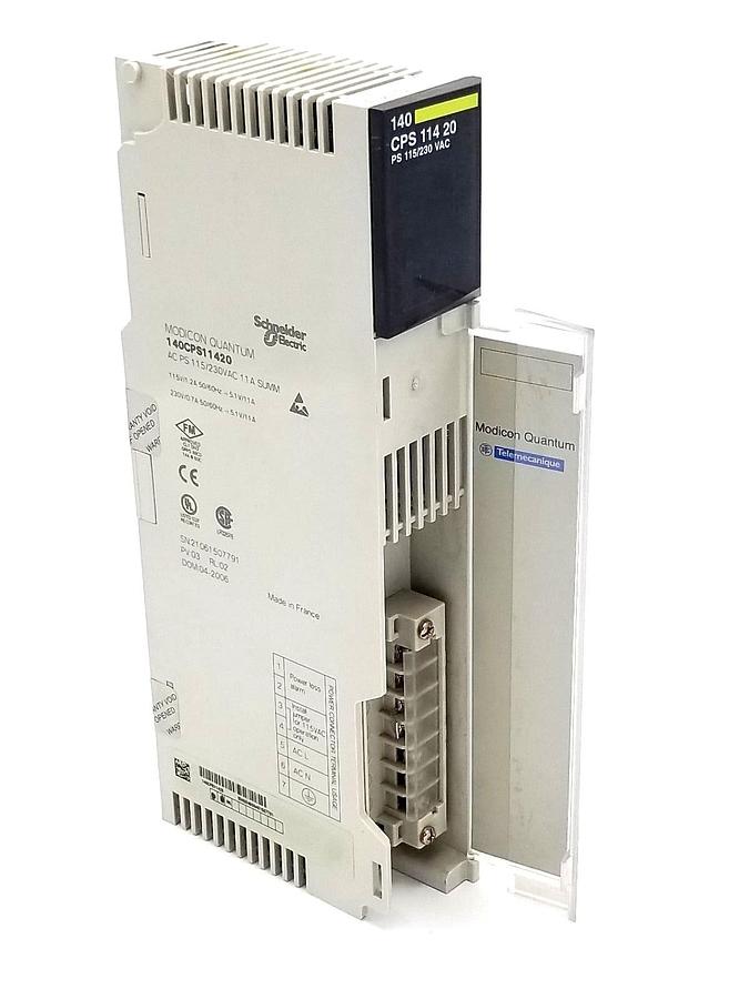 Used SCHNEIDER MODICON QUANTUM 140-CPS-114-20 PV:03 RL:02 AC POWER SUPPLY 140CPS11420