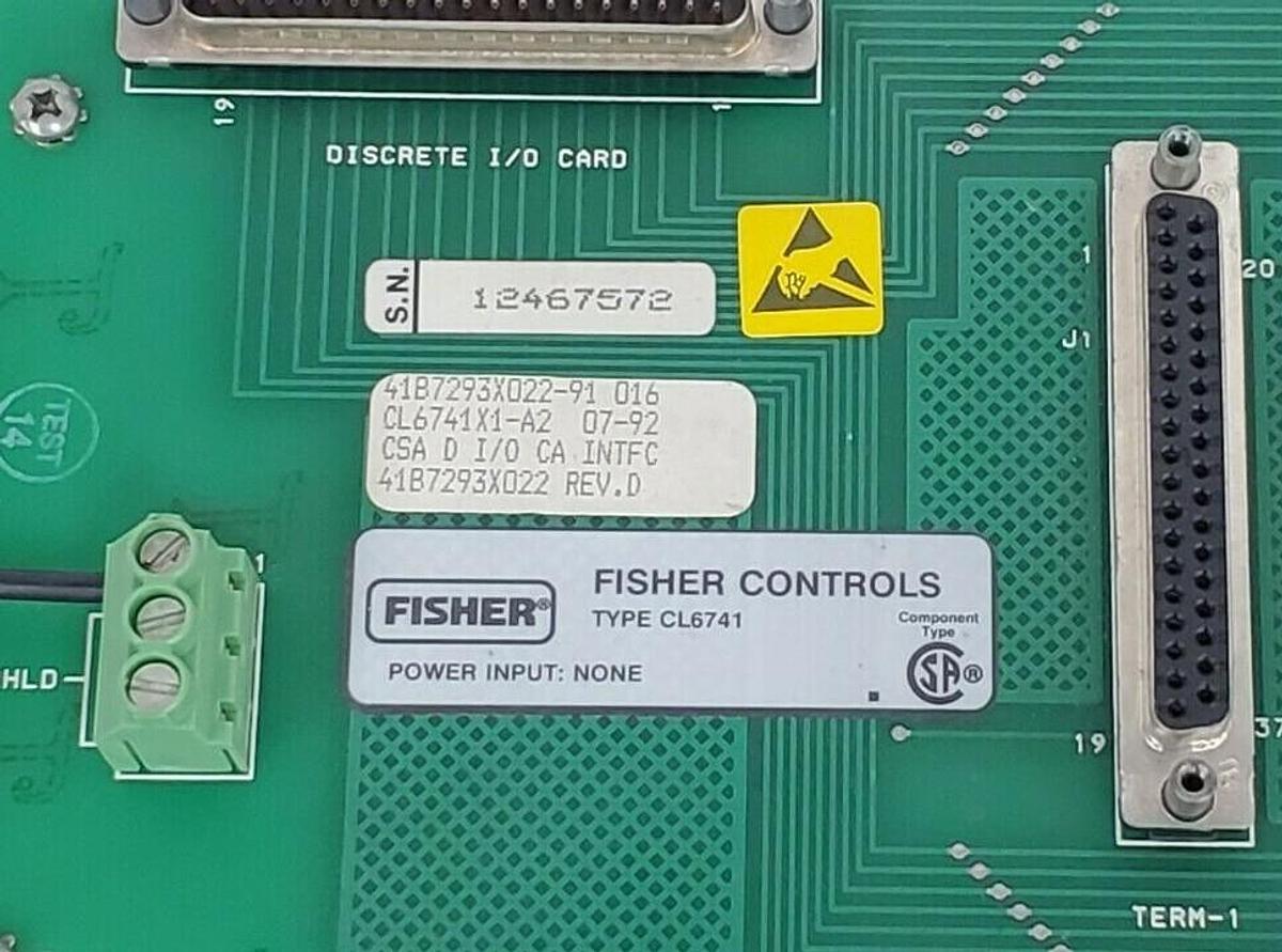 Used FISHER CL6741X1-A2 I/O CABLE INTERFACE PANEL 41B6041 CL6741 41B7293X022-91