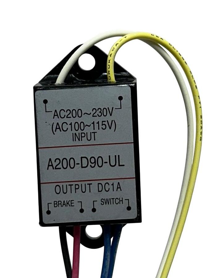 Used BROTHER NISSEI A200-D90-UL / A200D90UL RECTIFIER FOR BRAKE MOTOR DC OUT 1A NSMP