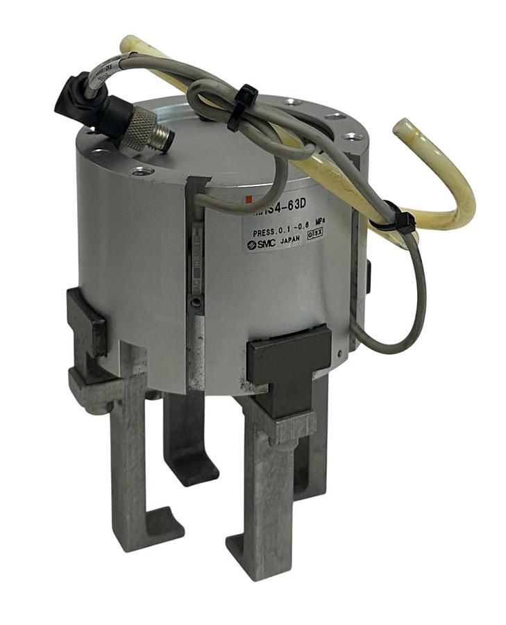 Used SMC MHS4-63D / MHS463D MHS SERIES PNEUMATIC GRIPPER PARALLEL STYLE 4 GRIP USNP