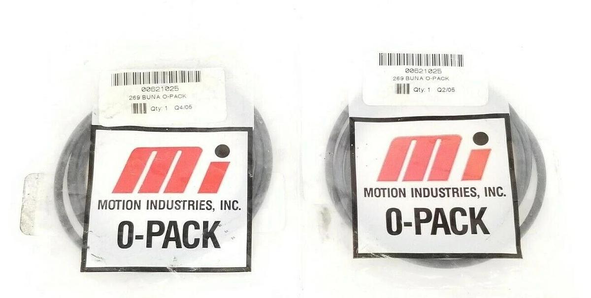 Used LOT OF 2 NEW MOTION INDUSTRIES 00621025 269 BUNA O-PACK