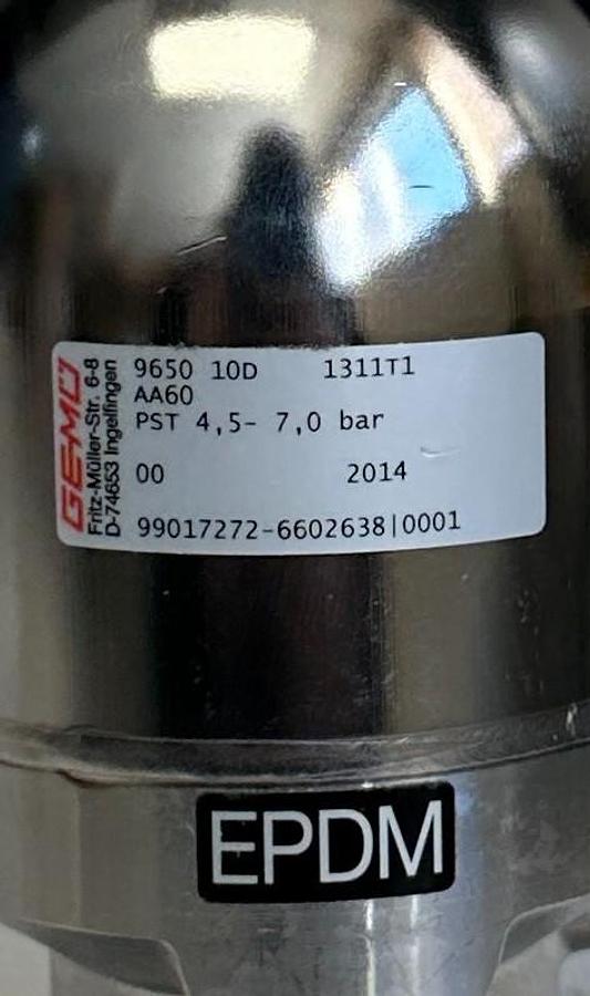 Used KRONES GEMU 9650 10D 1311T1 / 0900931567 DIAPHRAGM VALVE ACTUATOR TYPE 650 NSNP