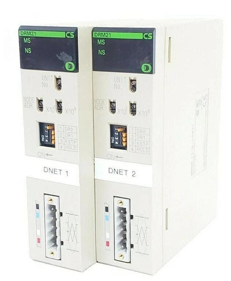 Used LOT OF 2 OMRON CS1W-DRM21 DEVICENET UNITS 24V DC, 0.5W, CS1WDRM21