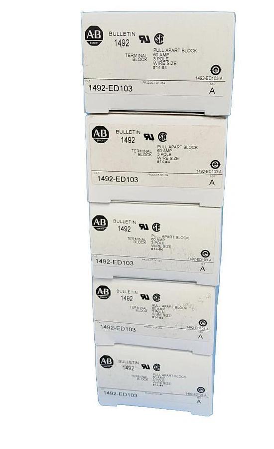 Used ALLEN BRADLEY 1492-ED103 /A PULL APART BLOCKS 60A, 3-POLE NEW SURPLUS
