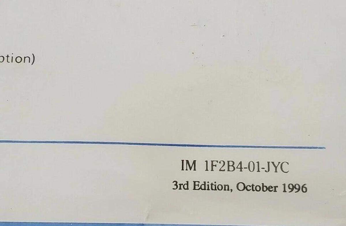 JOHNSON YOKOGAWA IM 1F2B4-01-JYC 3RD ED. INSTRUCTION MANUAL VORTEX YF100 YFA11