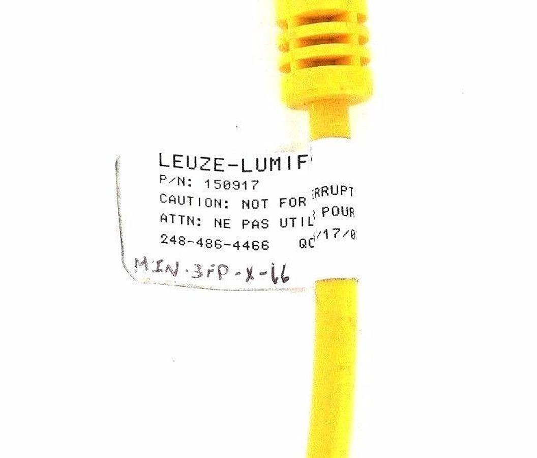 Used NEW LEUZE LUMIFLEX 150917 CONNECTION CABLE MIN-3FPX-66
