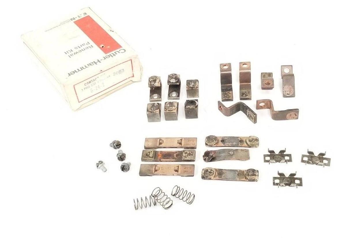 Used CUTLER HAMMER 6-24-2 CONTACT KIT W/ VARIOUS PIECES 23-5537 , 23-5536 , 23-5017