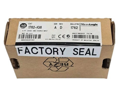 Used NIB ALLEN BRADLEY 1762-IQ8 8 PT. 24VDC SINK/SOURCE INPUT MODULE SER. A REV. D