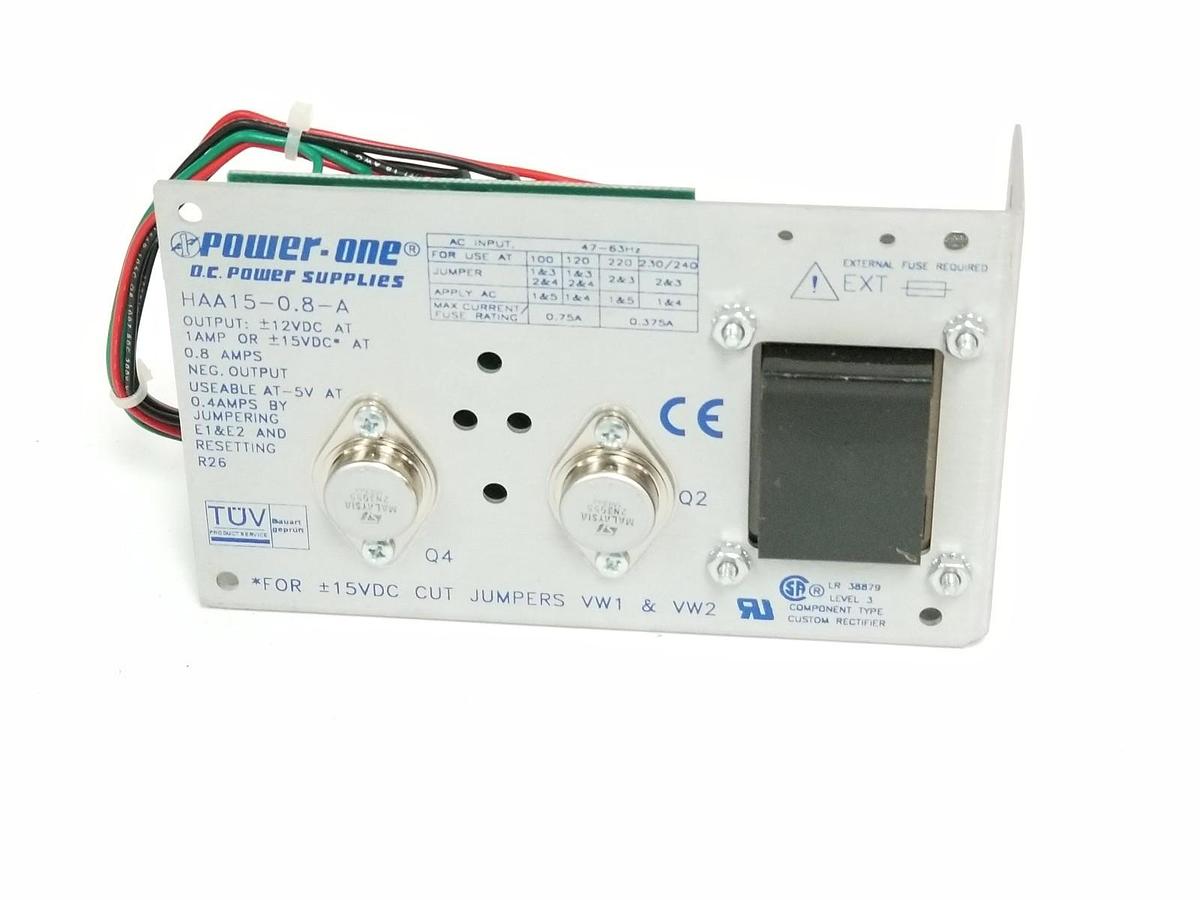 Used POWER-ONE HAA15-0.8-A D.C. POWER SUPPLY 12/15VDC, 120/140VAC