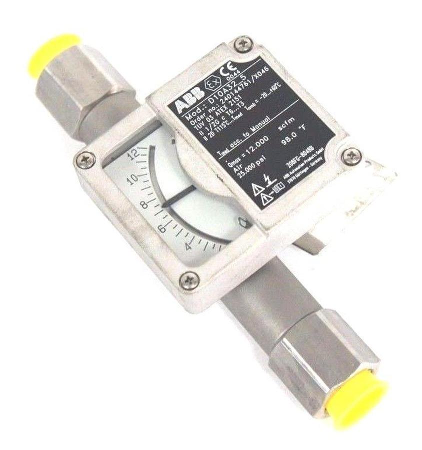 Used NEW ABB D10A32-5 FLOWMETER 1/2" NPT ORDER NO. 240144761/X046 D10A325