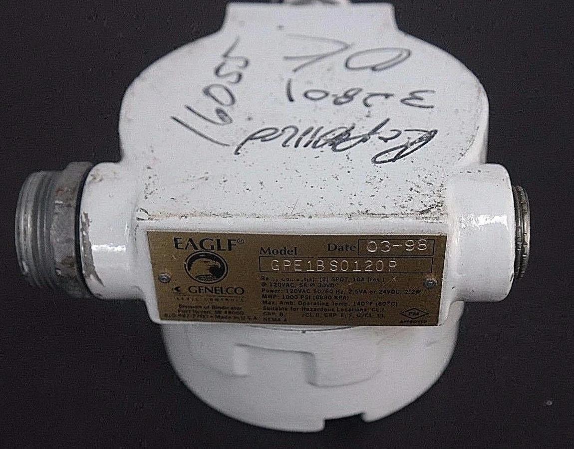 Used REPAIRED EAGLE GENELCO GPE1BS0120P CONTROL 120VAC, 50/60HZ, 1000PSI