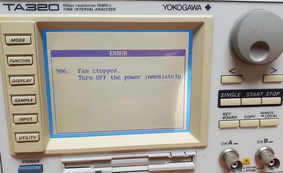 Used YOKOGAWA TA320 100PS RESOLUTION 14M/S TIME INTERVAL ANALYZER 704210 D