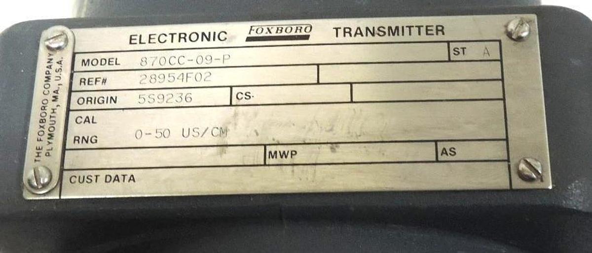 Used FOXBORO 870CC-09-P TRANSMITTER 870CC09P REF. # 28954F02 W/ B0138YM INDICATOR