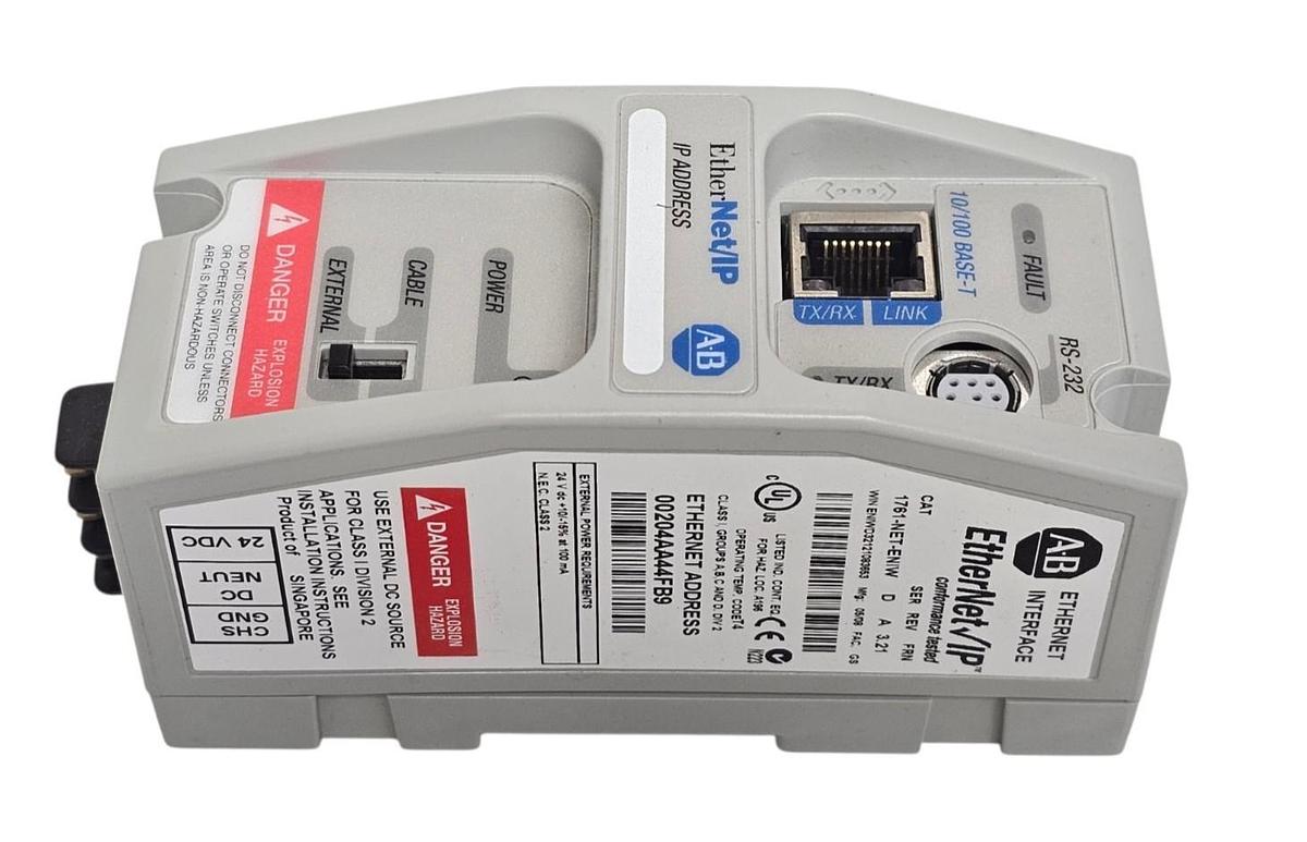 Used Allen Bradley 1761-NET-ENIW /D MicroLogix Series EtherNet/IP Interface Module