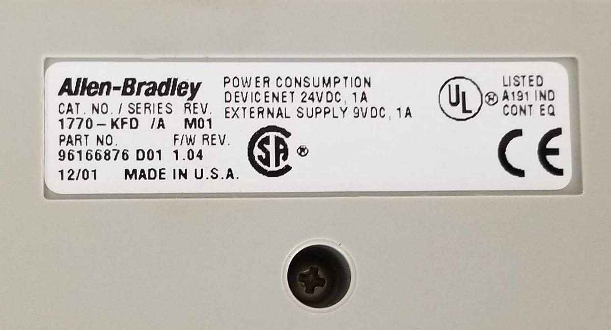 Used NIB ALLEN BRADLEY 1770-KFD SER. A DEVICENET RS232 INTERFACE MODULE 1770KFD/A
