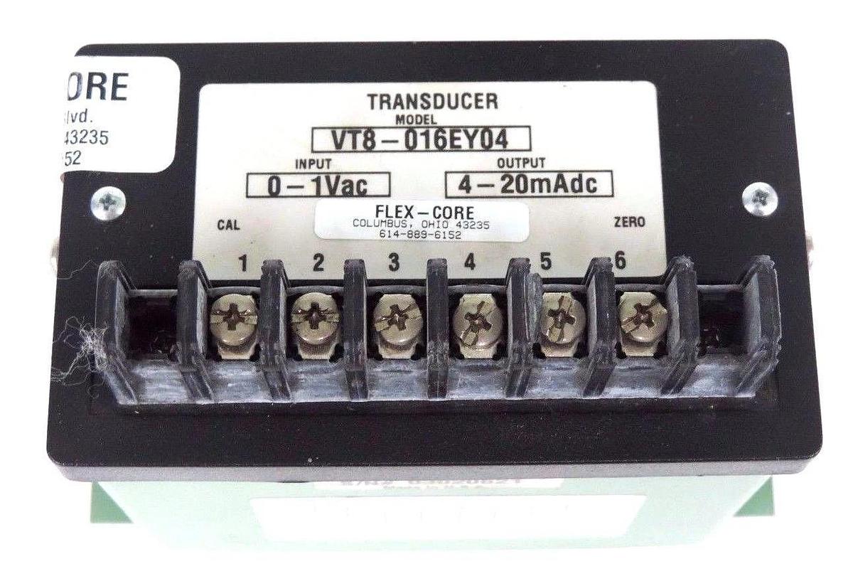 Used FLEX CORE VT8-016EY04 TRANSDUCER 0-1VAC 4-20MADC VT8016EY04