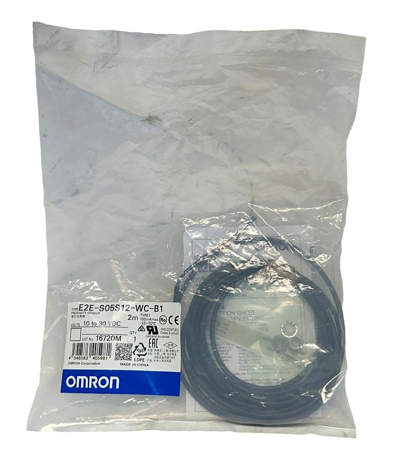Used OMRON E2E-S05S12-WC-B1 / E2ES05S12WCB1 PROXIMITY SENSOR 2M 10-30VDC 100mA NSFS