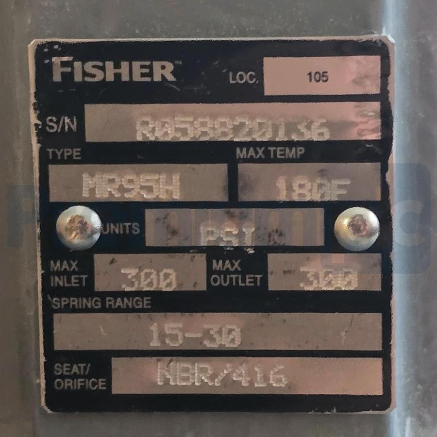 Used Fisher MR95H Regulator 3/4" NPT 15-30psi Spring Range M95H-3063-2242079 MR95H-19