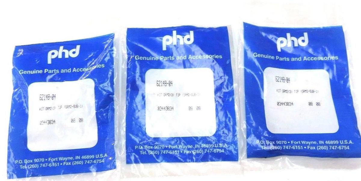 Used LOT OF 3 NEW PHD E2148-04 KIT: GRM2 (3) TIP (GRM2-SUB-1) 03443834