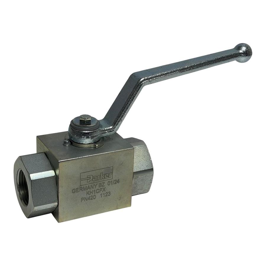 Used Parker KH1CFX 2-Way Hydraulic Ball Valve G 1" Female BSPP PN420 New Surplus