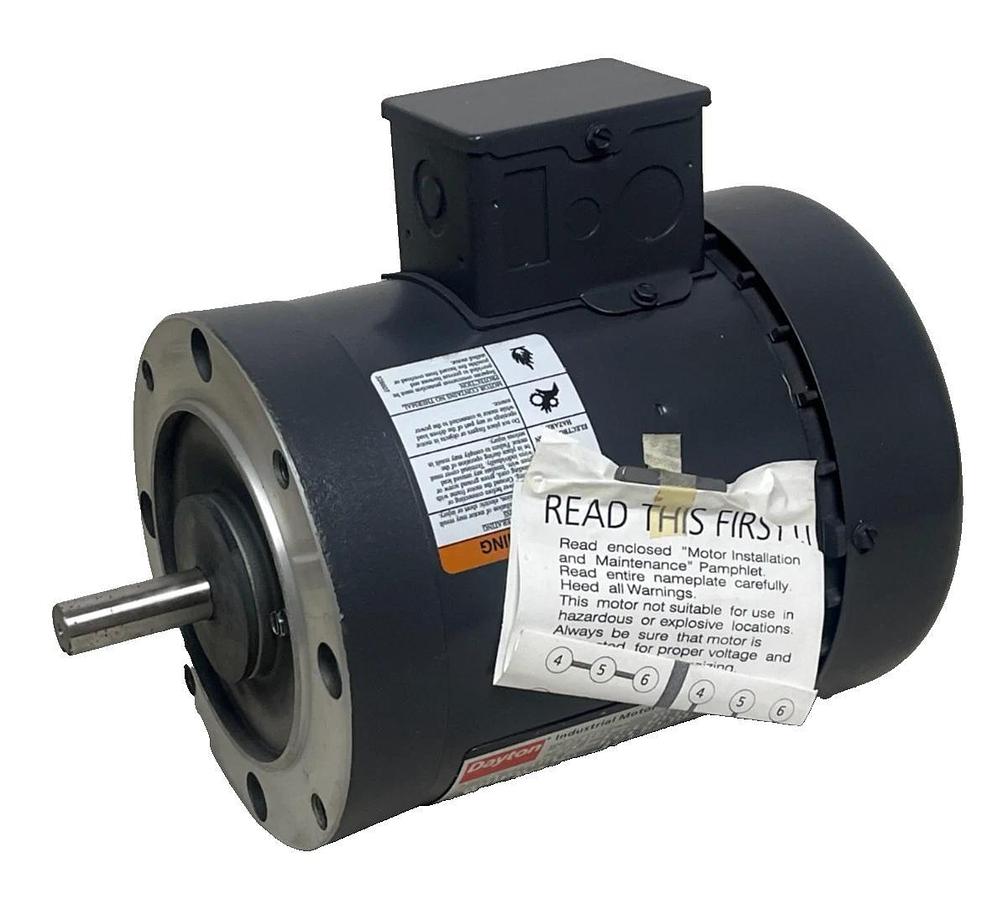 Dayton 3N472B AC Motor | 3/4 HP 3450 RPM | 3-Phase 208-220/440V | 56C TEFC