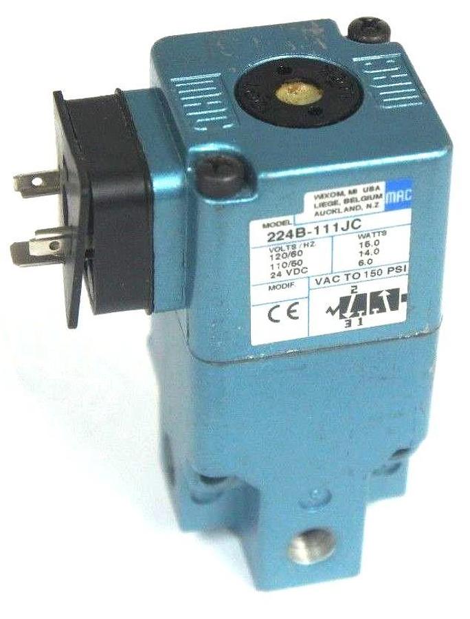 Used MAC 224B-111JC SOLENOID VALVE 224B111JC, 24VDC