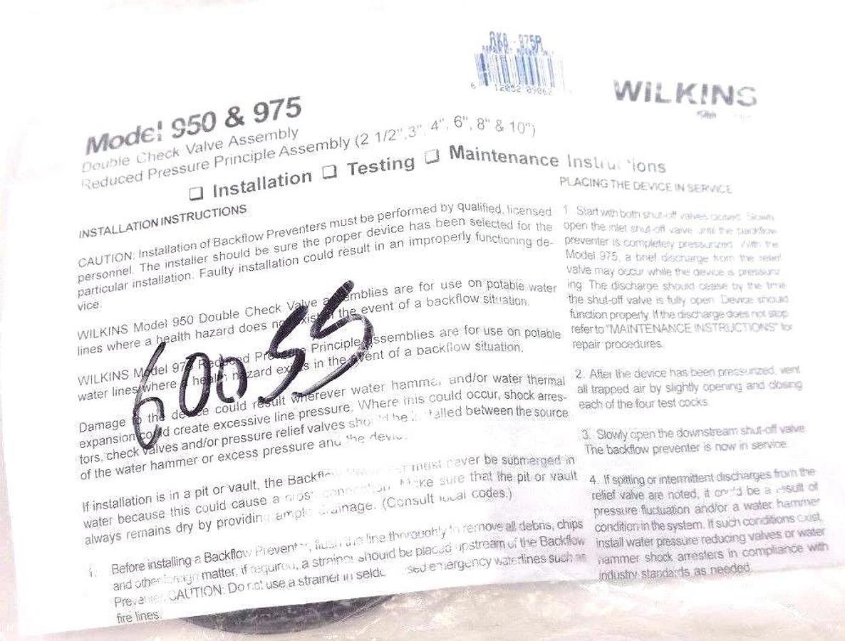 Used NEW WILKINS RK8-975R RELIEF VALVE REPAIR KIT RK8975R