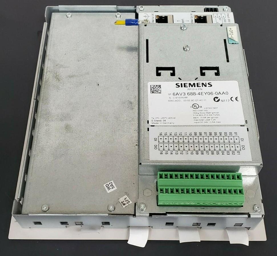 Used SIEMENS 6AV3 688-4EY06-0AA0 PUSH BUTTON PANEL PP17-II PN, 6AV36884EY060AA0