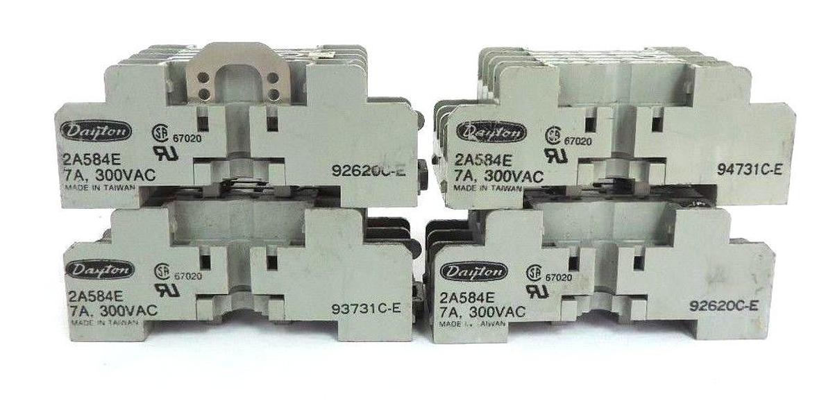 Used LOT OF 4 DAYTON 2A584E SOCKET RELAYS 7A 300VAC