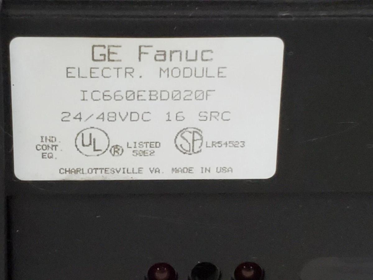 Used GE FANUC IC660EBD020F ELECTR. MODULE 24/48VDC 16 SRC