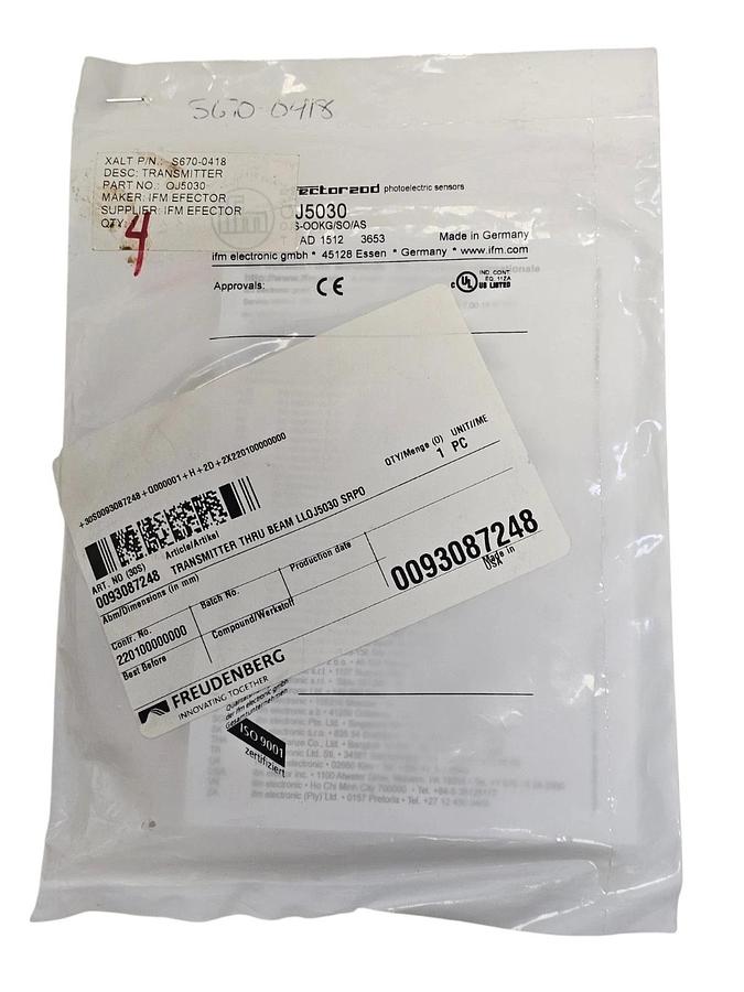 Used NEW IFM EFECTOR OJS-OOKG/SO/AS THROUGH-BEAM SENSOR TRANSMITTER OJ5030