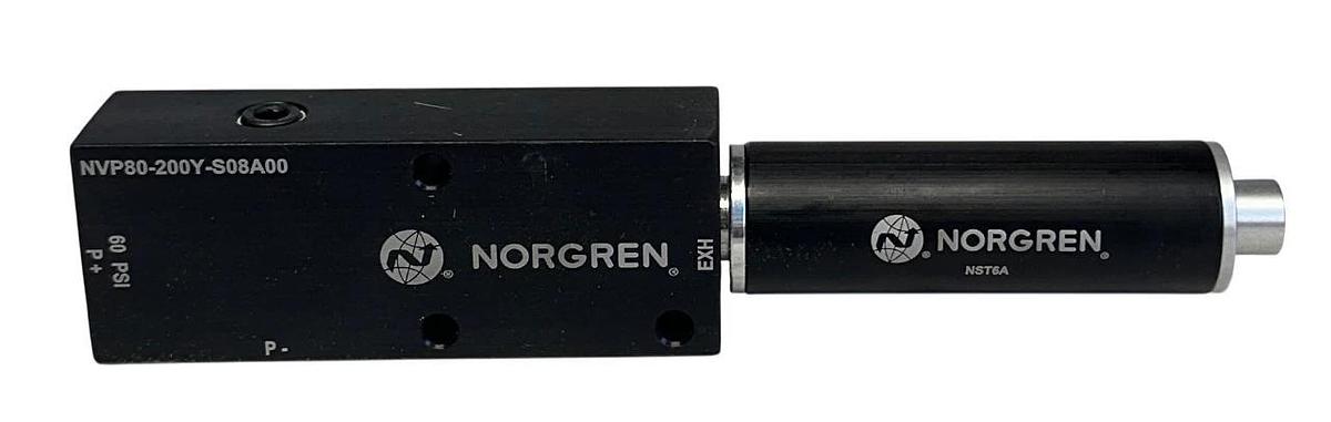 NORGREN NVP80-200Y-S08A00 / NST6A MODULAR VENTURI VACUUM GENERATOR/SILENCER NSNP