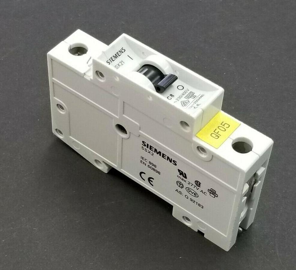 Used SIEMENS 5SX21-C8 CIRCUIT BREAKER 230/400V IEC 898 EN 60898 Q-92183 5SX21C8