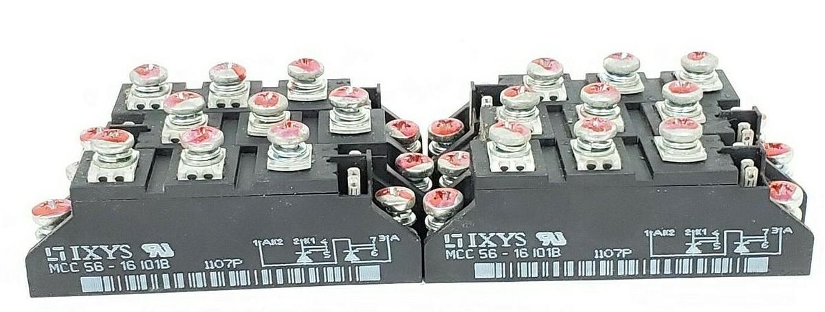 Used LOT OF 6 IXYS MCC56-16IO1B THYRISTOR MODULES 1700/1600V MCC5616IO1B