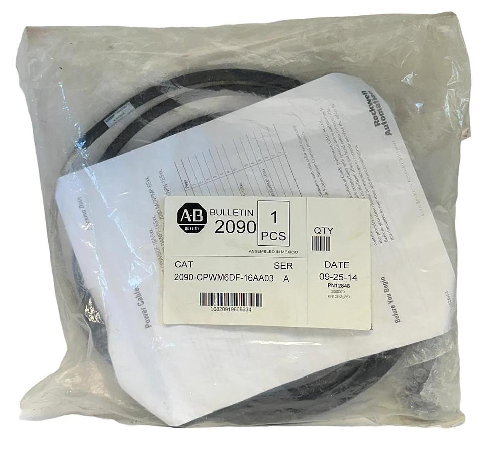 Used ALLEN BRADLEY 2090-CPWM6DF-16AA03 /A SERVO POWER CABLE 3M 2090CPWM6DF16AA03 NSFS