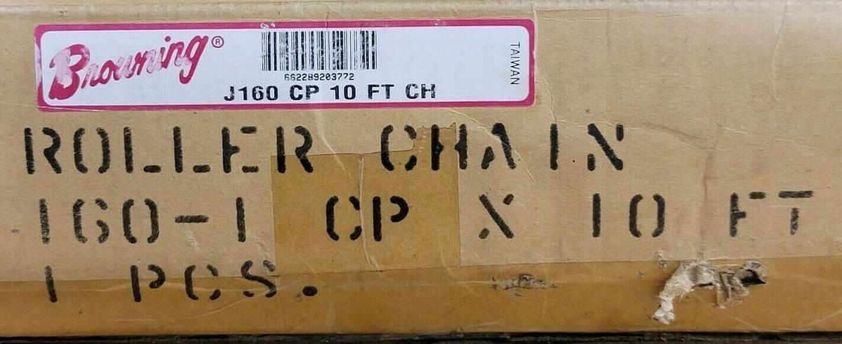 NIB BROWNING J160 CP 10 FT CH ROLLER CHAIN J160CP10FT
