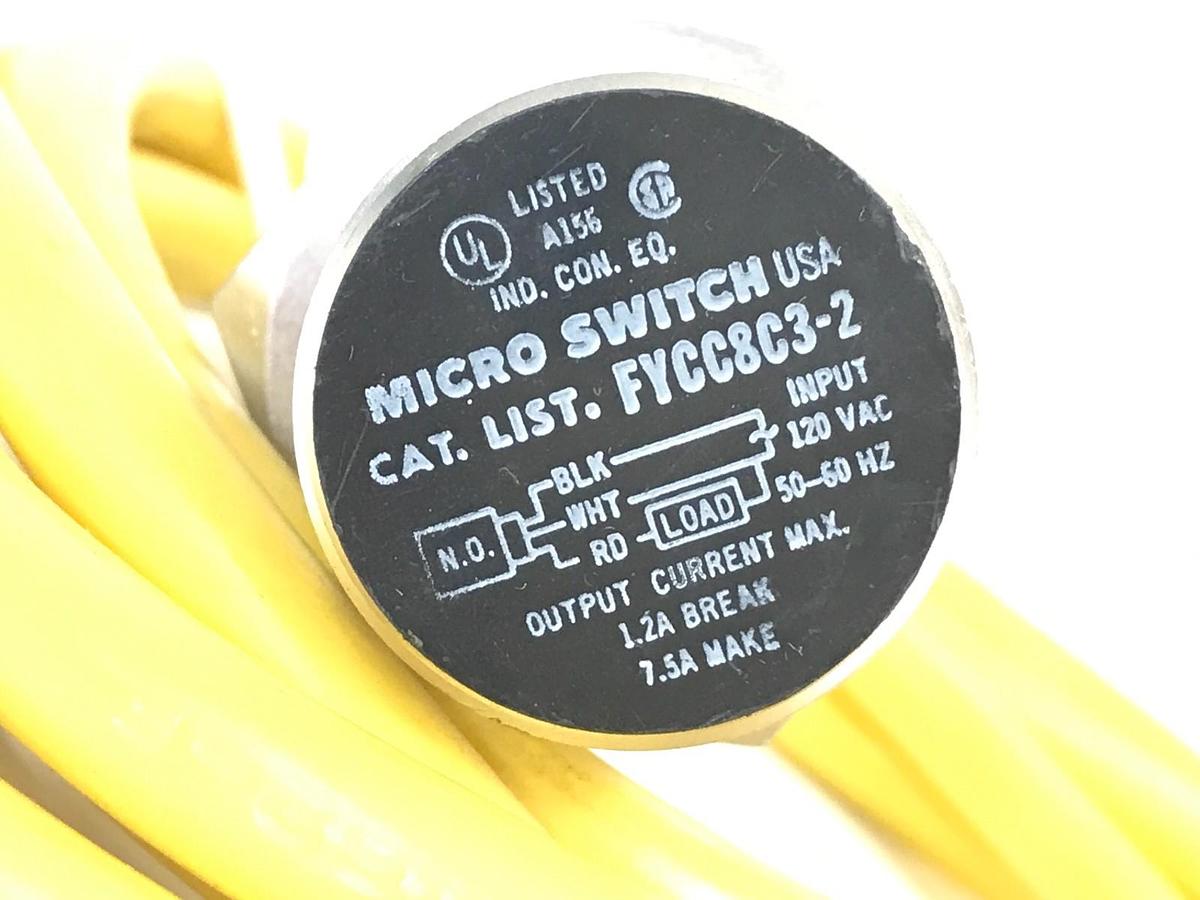 Used NEW HONEYWELL FYCC8C3-2 MICRO PROXIMITY SWITCH 30MM SN 1.2/7.5AMP 120VAC