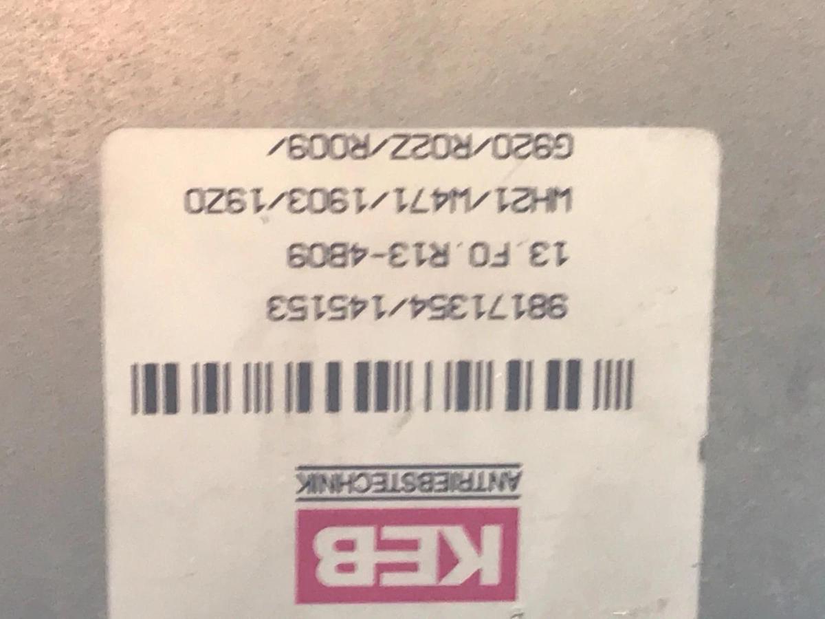 Used KEB COMBIVERT 13.F0.R13-4B09 FREQUENCY CONVERTER DRIVE