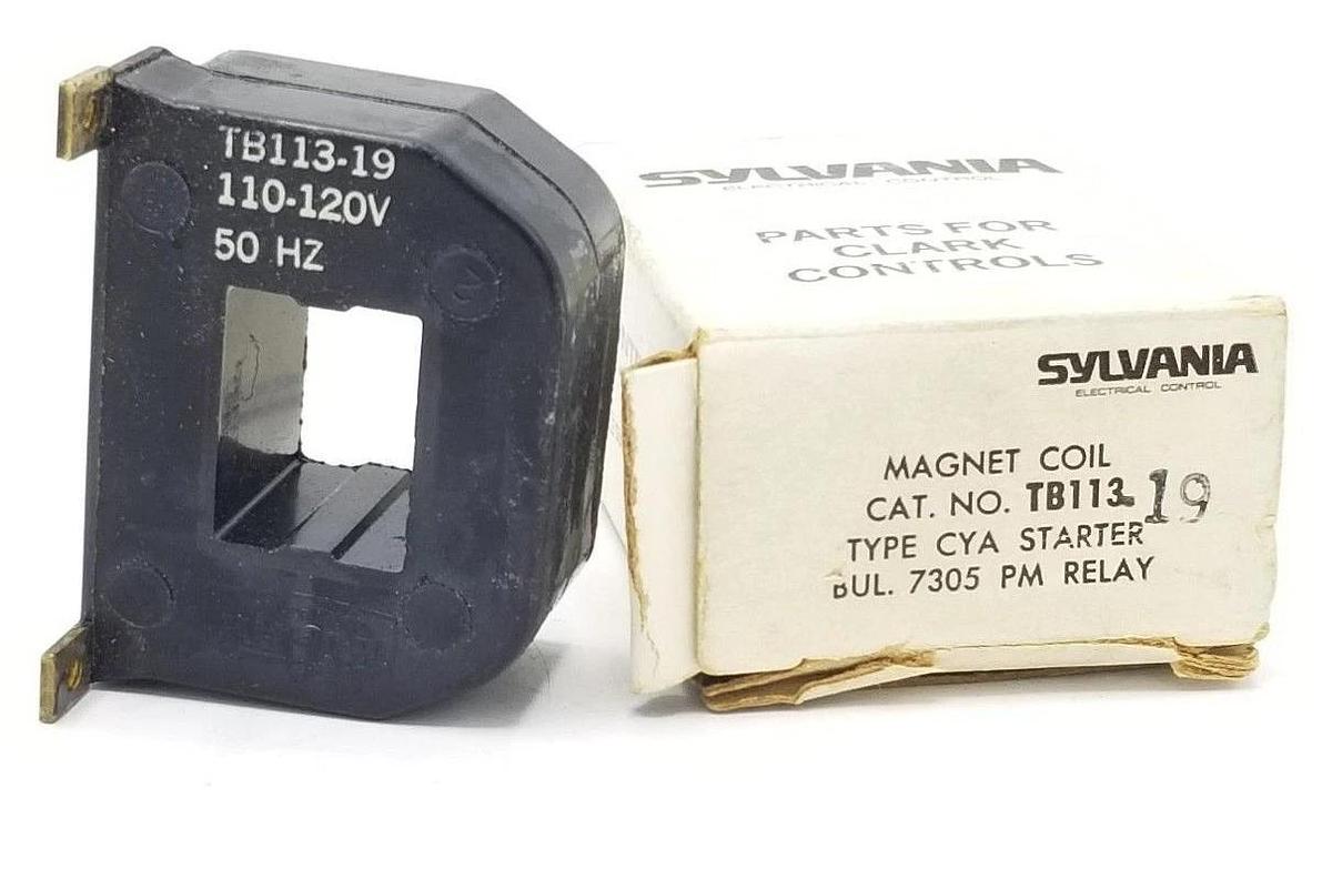 Used SYLVANIA TB113-19 MAGNET COIL TB113 TYPE CYA STARTER 110-120V, 50HZ