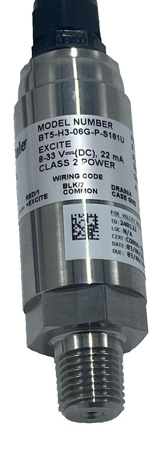 Used Barksdale BT5-H3-06G-P-S161U Pressure Transducer 4-20mA 0-200 PSI New Surplus