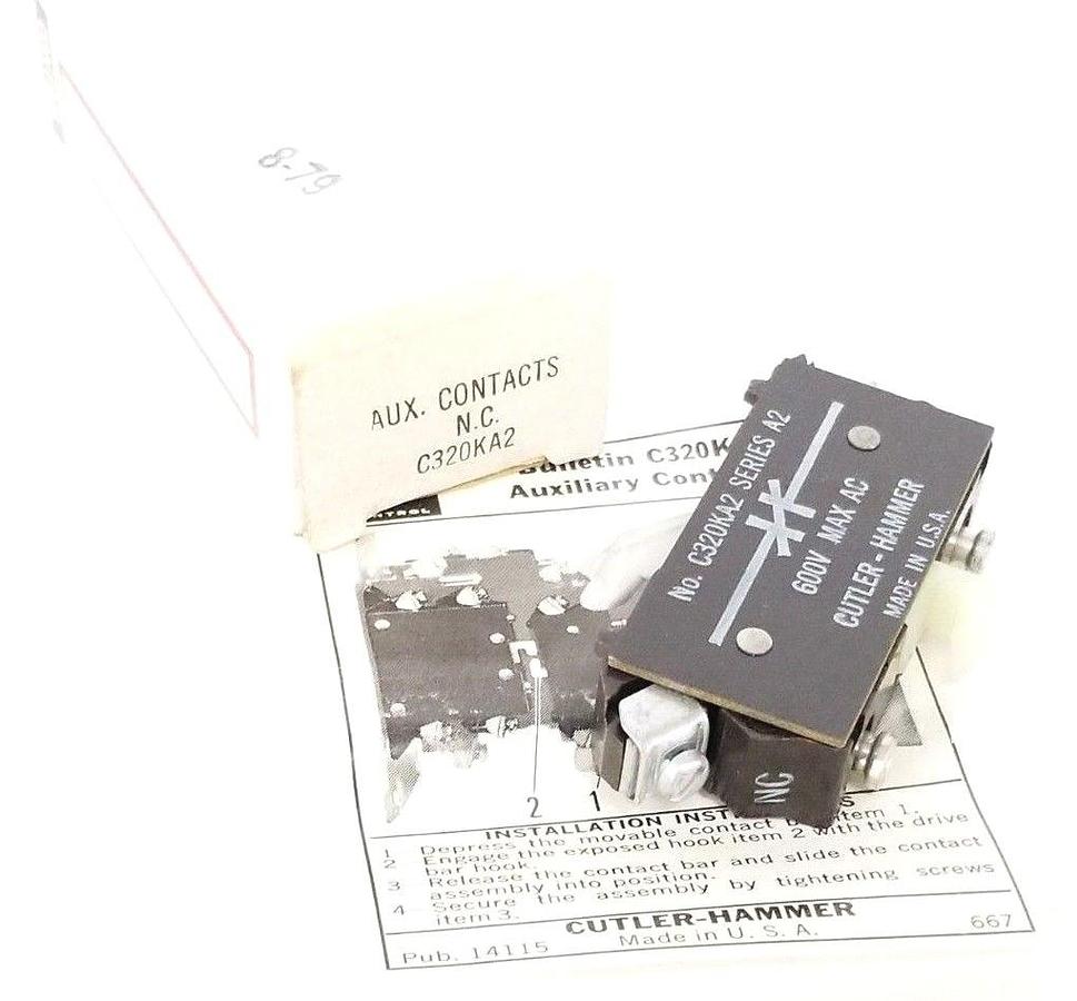 LOT OF 20 NIB CUTLER-HAMMER C320KA2 AUXILIARY CONTACTS 600V MAX AC SER. A2