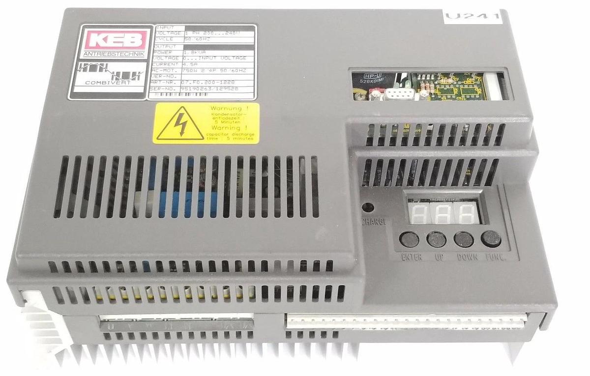 Used KEB 07.F0.200-1228 COMBIVERT DRIVE 1PH, 200-240V, 50/60HZ 1,8KVA 4,5A