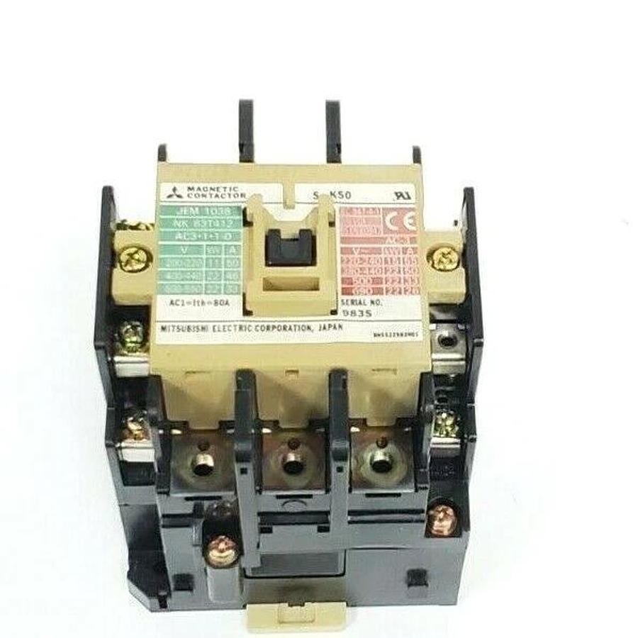Used MITSUBISHI ELECTRIC S-K50 MAGNETIC CONTACTOR SK50, AC 200V
