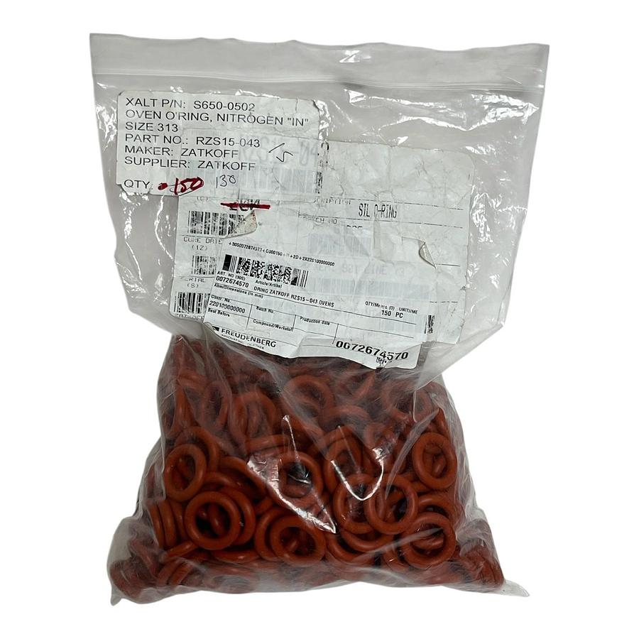 (150) Freudenberg Zatkoff RZS15-043 Oven O-Ring Size 313 S650-0502 Red Nitrogen