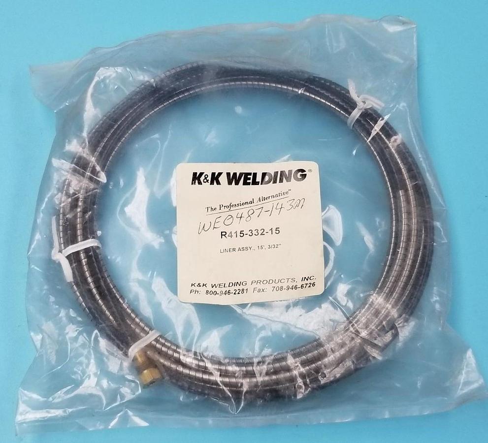 Used NEW K&K WELDING R415-332-15 LINER ASSEMBLEY 15', 3/32''