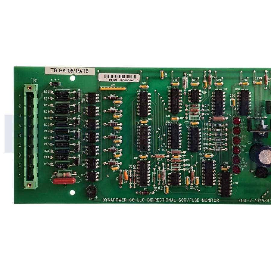 Used DYNAPOWER CO EUU-7-102584000 BIDIRECTIONAL SCR / FUSE MONITOR BOARD NSNP