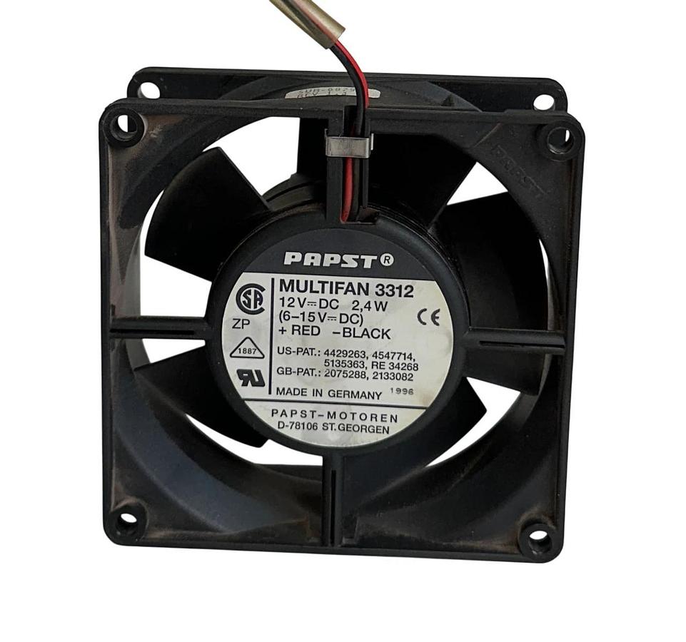 Used PAPST MULTIFAN 3312 DC AXIAL FAN 6-15VDC 2.4W SUB-00295 SQUARE BLACK USNP